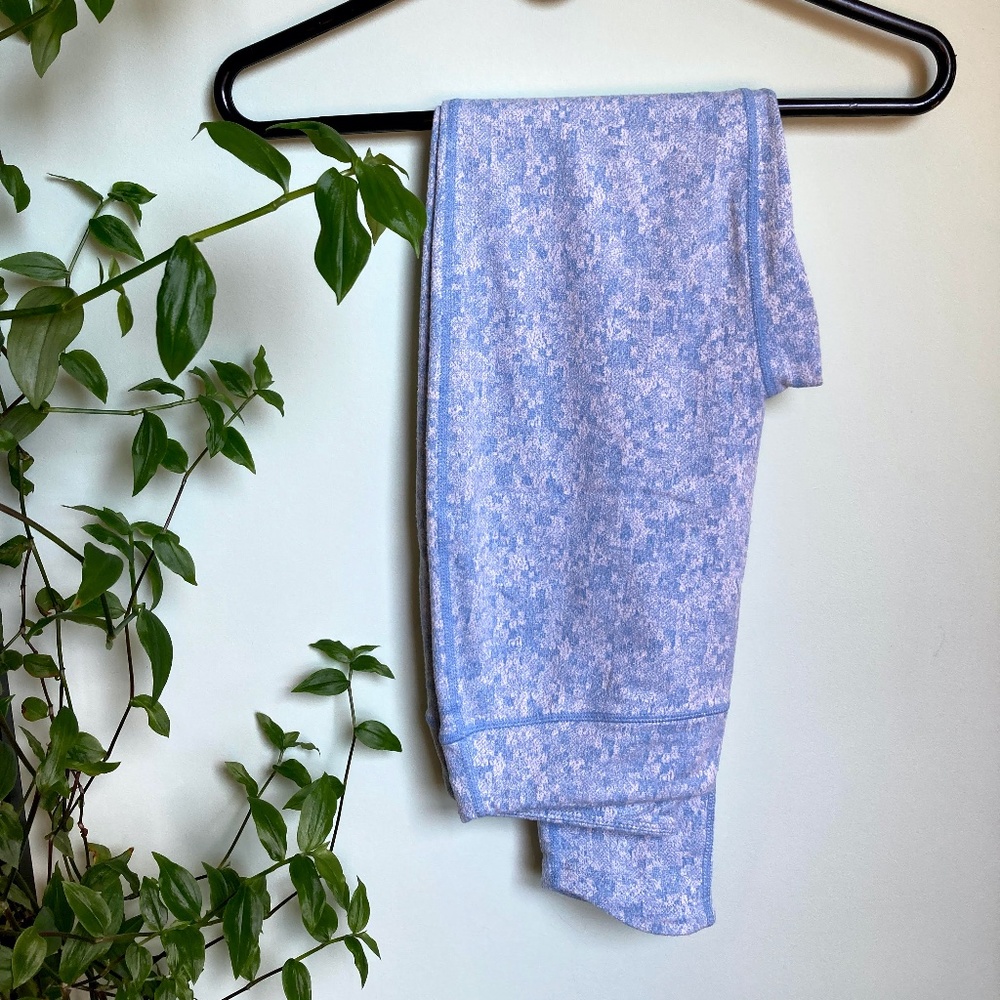 Gymshark Blue Fleur Textured Leggings (Medium)